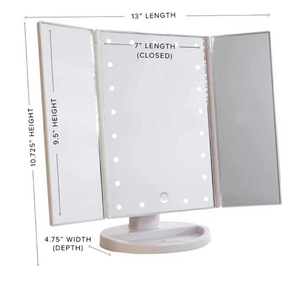 TOUCH TRIFOLD  LED MAKEUP MIRROR